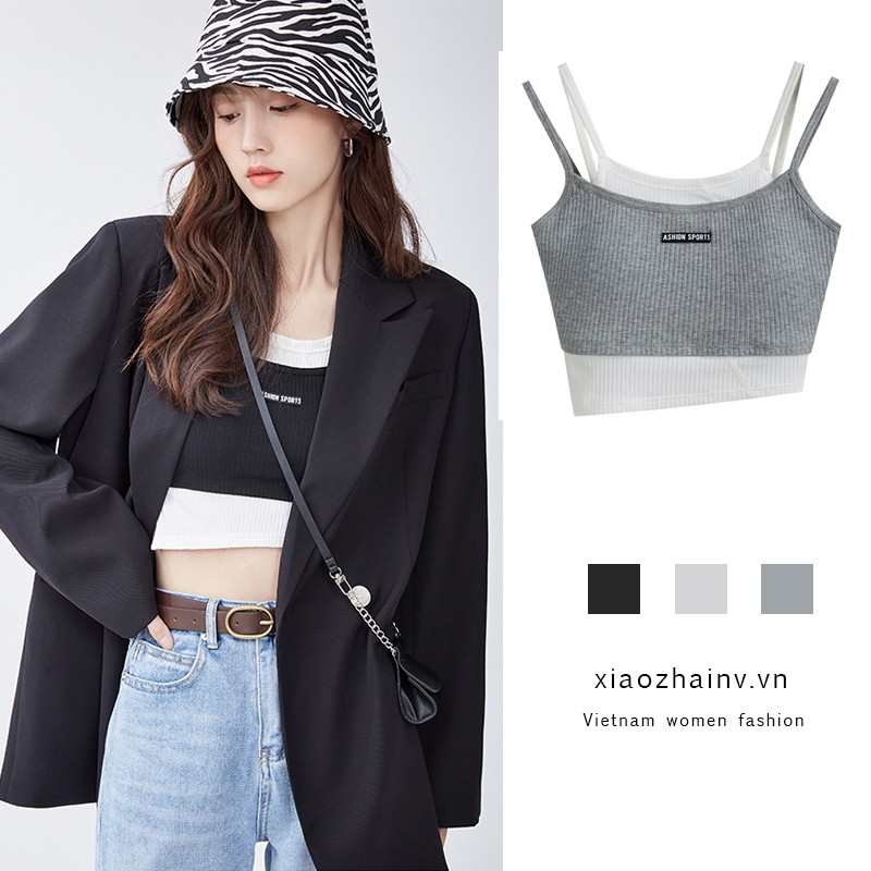 Áo hai dây thể thao Xiaozhainv mỏng và thoáng mát thời trang cho nữ phong cách Hàn Quốc