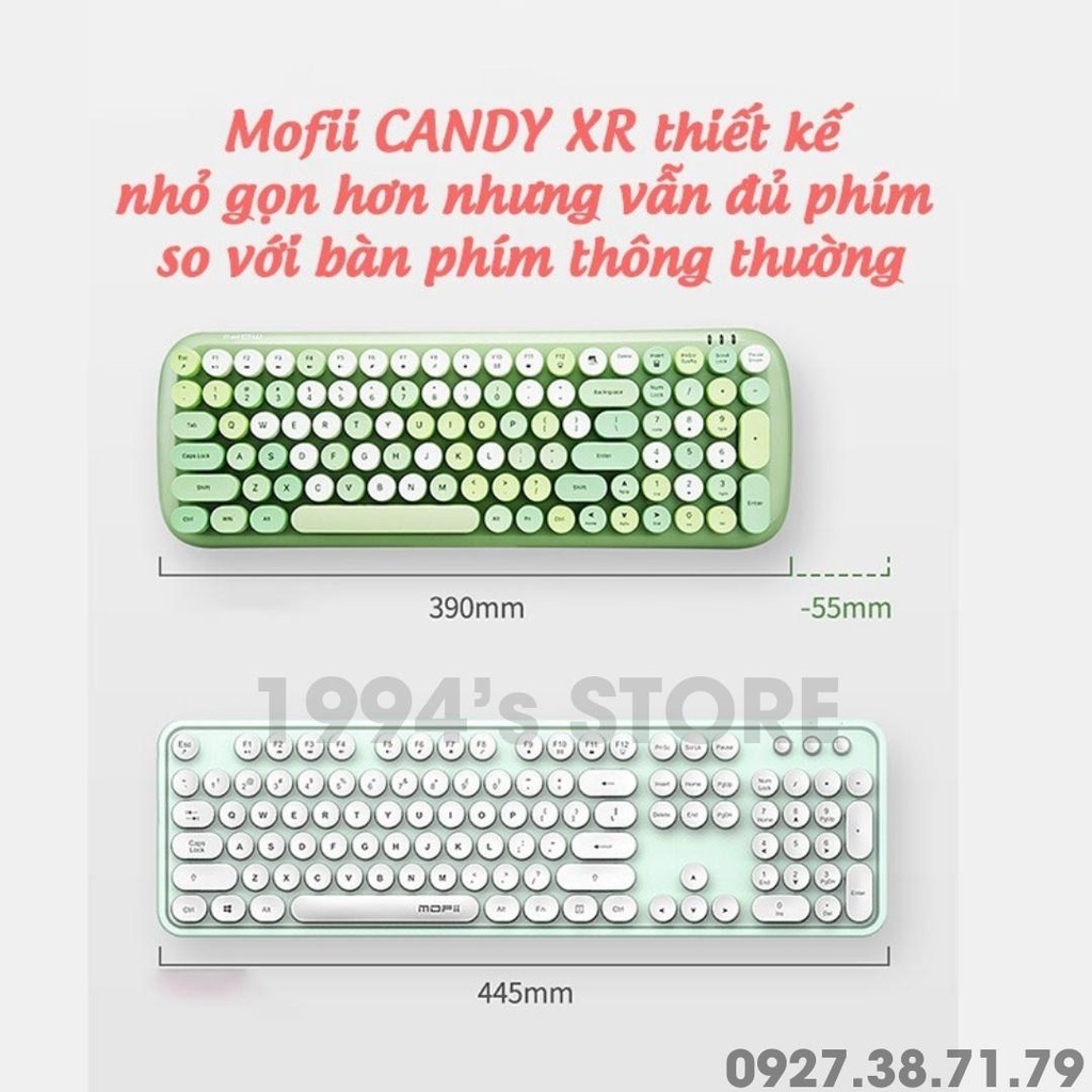 Bộ combo bàn phím giả cơ và chuột không dây MoFii Candy XR - Dùng cho Máy tính bàn, Laptop, Tivi, Máy tính bảng, đ.thoại