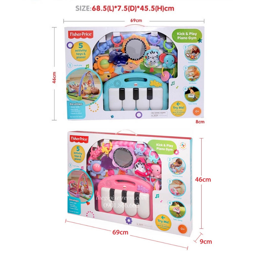 Thảm nhạc nằm chơi cao cấp cho bé Fisher Price BMH48