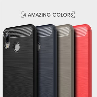 Ốp điện thoại dẻo họa tiết sợi Carbon siêu mỏng chống sốc/ vỡ cho Huawei Honor Play 01LS