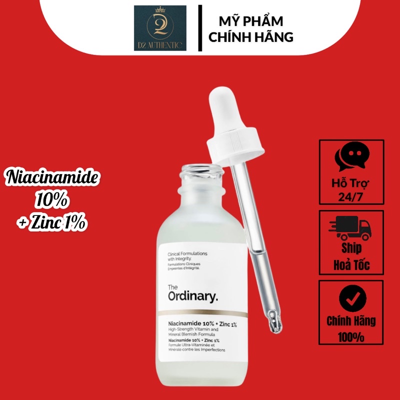[Auth-kèm Bill] Tinh chất Niacinamide 10% + Zinc 1% - The Ordinary