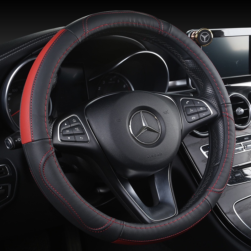 Bọc vô lăng ô tô chất liệu da bò chống trượt thoáng khí siêu sang  siêu bền cho mọi loại xe size 38cm