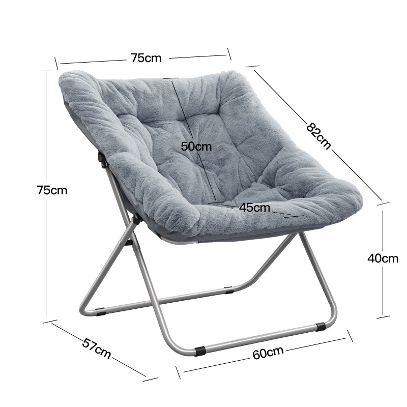 Ghế Sofa Thư Giãn Ghế Lười Tựa Lưng Gấp Gọn Khung Hơp Kim Sơn Tĩnh Điện Chắc Chắn, Đệm Lông Mềm Mịn