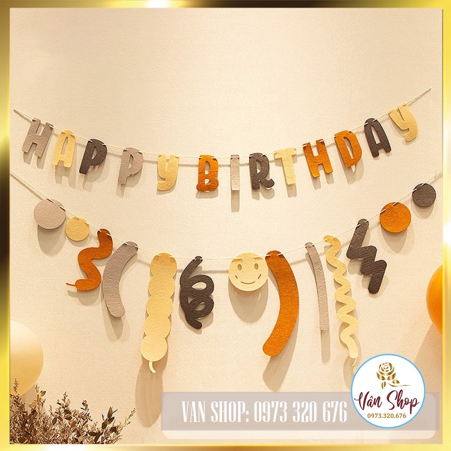 Dây chữ HAPPY BIRTHDAY trang trí sinh nhật
