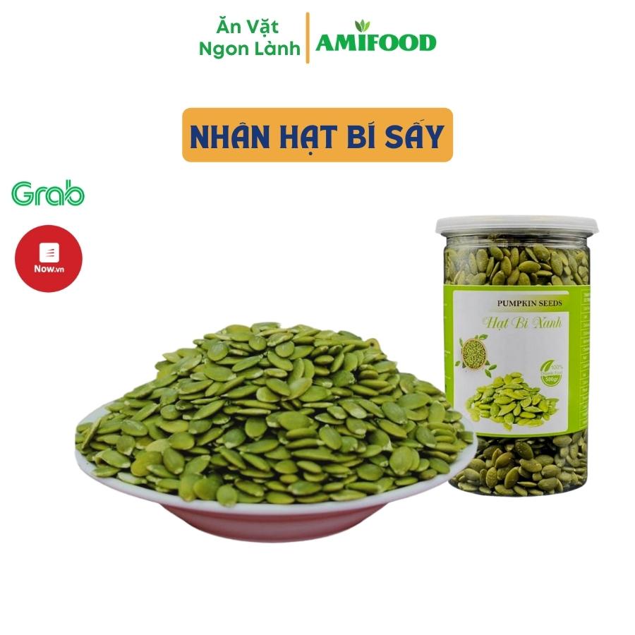 Hạt Bí Xanh Hữu Cơ Nhập Khẩu Ấn Độ Amifood Đã Tách Vỏ, Đồ Ăn Vặt, Không Chất Bảo Quản - 500Gram
