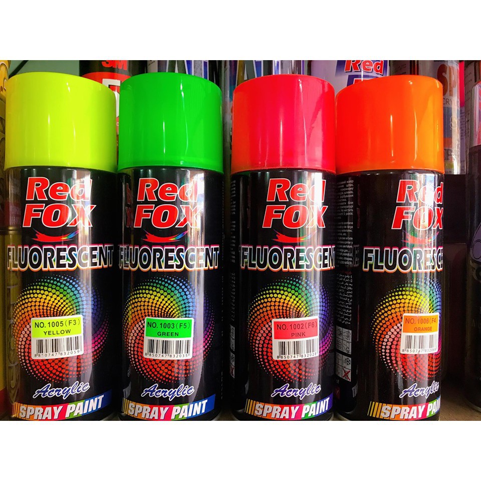Sơn xịt huỳnh quang RedFox Fluorescent trang trí các mẫu quảng cáo