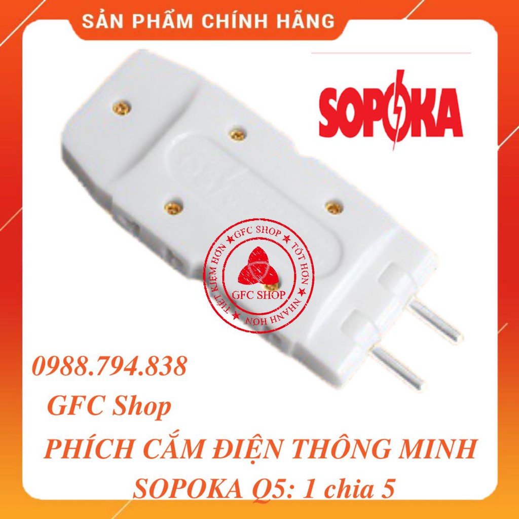 Phích cắm điện thông minh 1 chia 3 và 1 chia 5 SOPOKA Q3 Q5