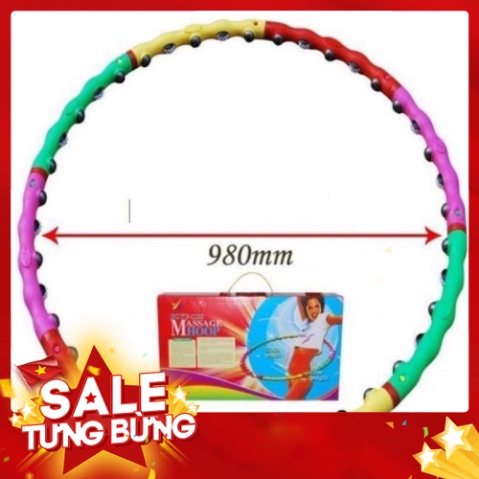 Vòng lắc bụng giảm eo, giảm cân có hạt mát xa Hula Hoop chính hãng AM