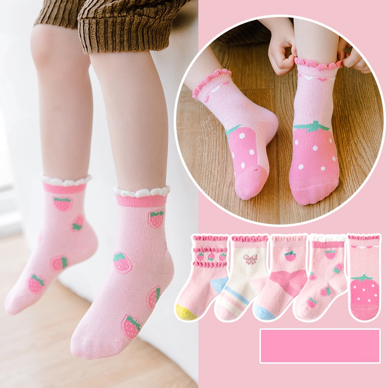 Set 5 Đôi Tất Cho Bé Trai Bé Gái Từ 1-12 Tuổi 100% Cotton Hàng Xuất Nhật Tất Trẻ Em Siêu Mềm Mịn PK74