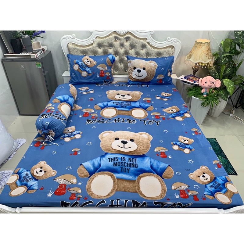 Bộ Drap Thun Hàn Quốc mát lạnh 4 món