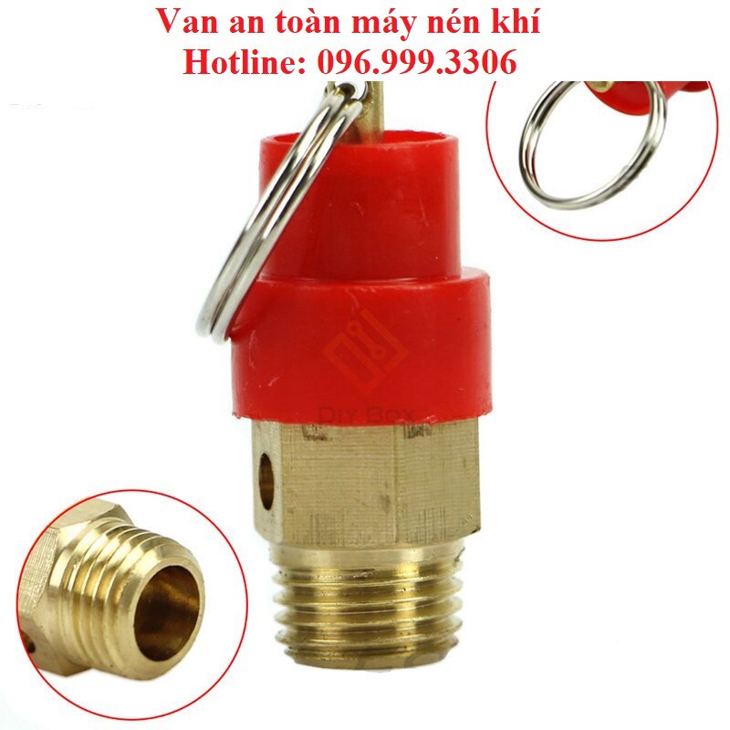 Van an toàn máy nén khí, van xả hơi máy nén khí ren 13mm, ren 17mm giá sỉ
