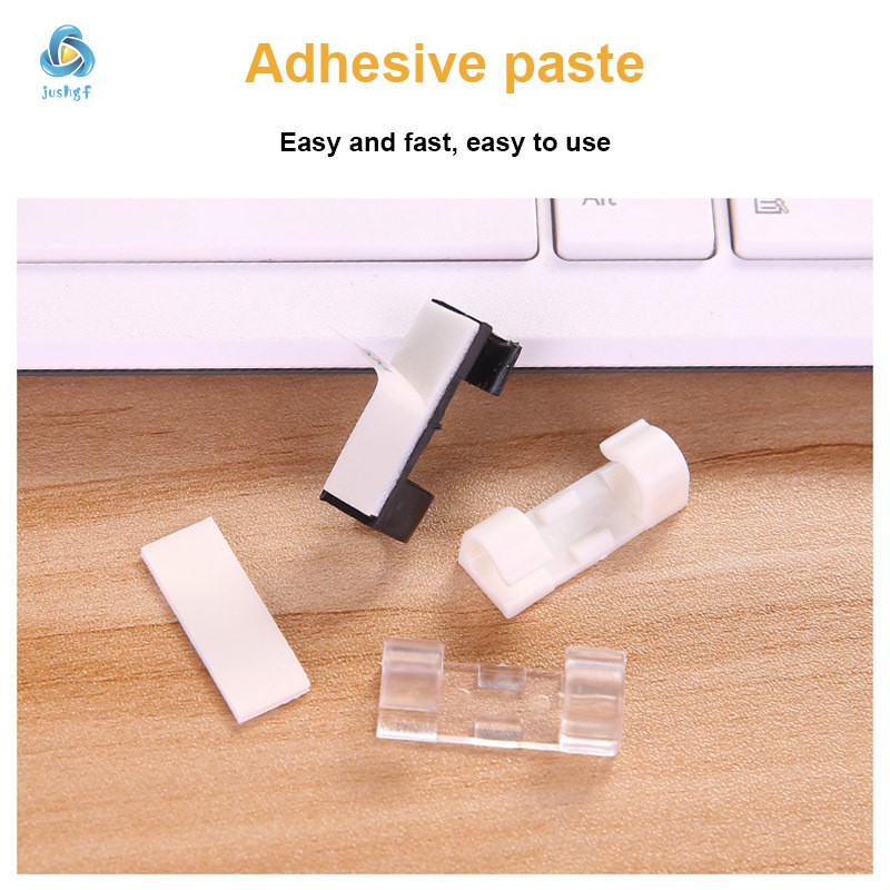 20 PCS Self Adhesive Line Holder Wire Cable Cord Clips Clamp Table Wall Tidy Organizer Tool