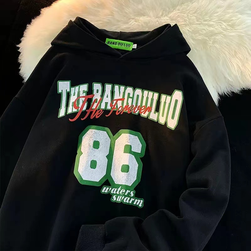 NRVP Áo Hoodie Tay Dài Oversize In Họa Tiết Phong Cách Hàn Quốc Kiểu Mới Cho Nam / Nữ