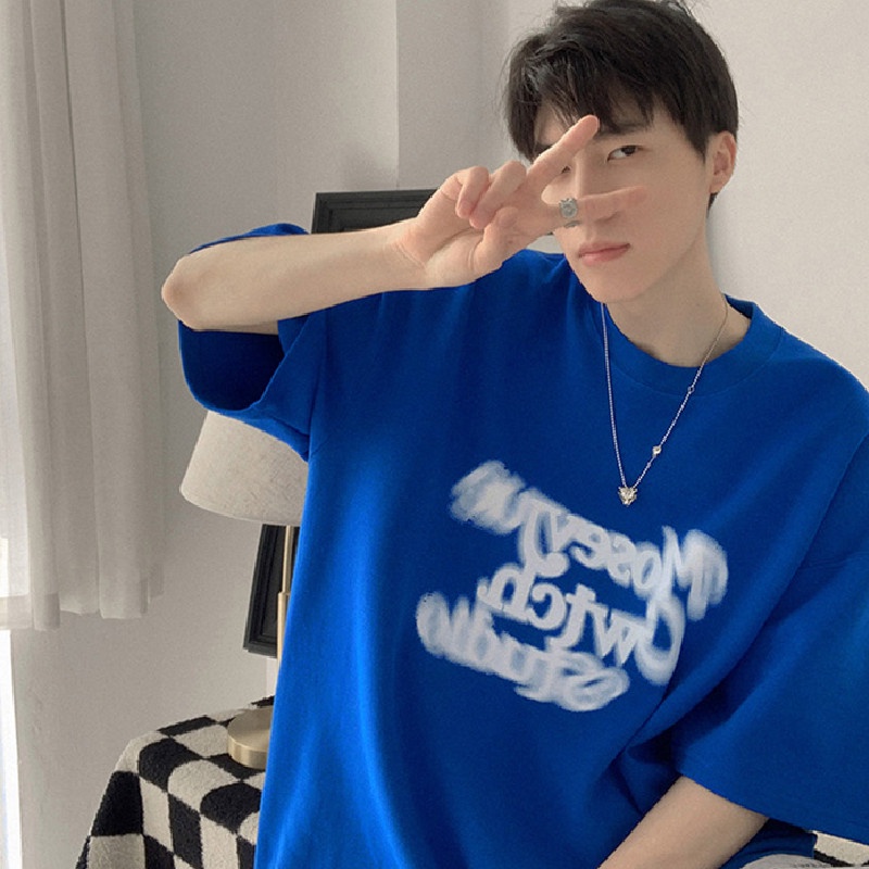 Áo Thun Tay Ngắn Dáng Rộng In Chữ Thời Trang Mùa Hè Cho Nam