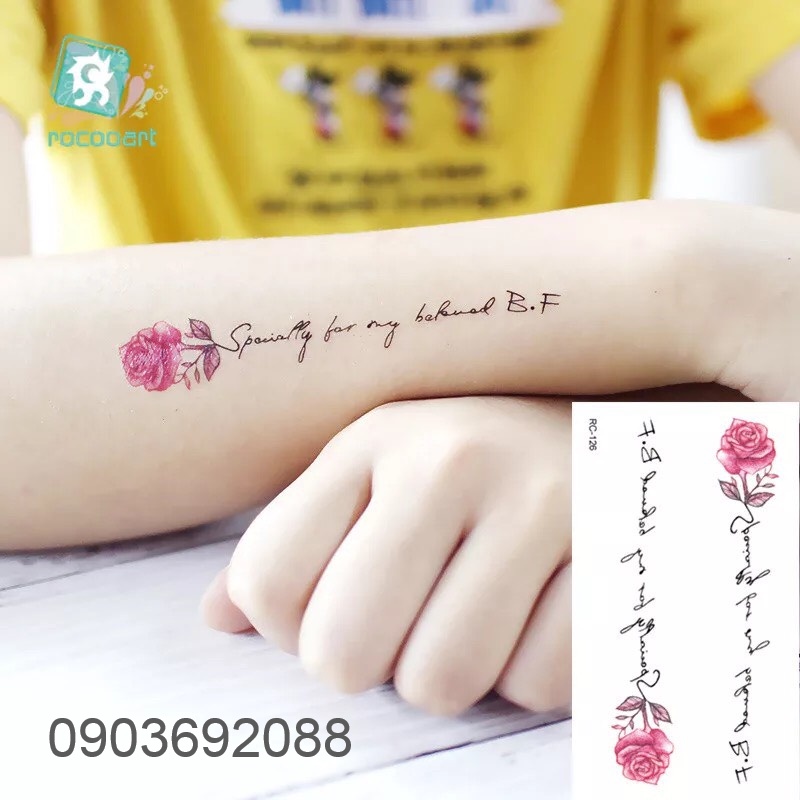 [HCM] Hình xăm dán - tattoo sticker hình hoa nhỏ 10.5 x 6cm