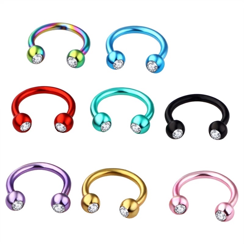 1 Khuyên Mũi Thép Không Gỉ Đính Pha Lê 16g