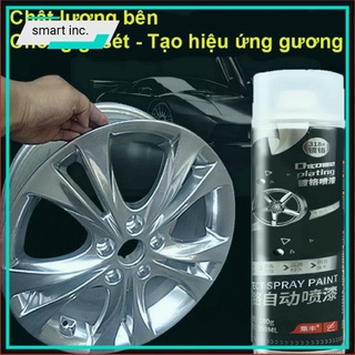 Sơn xịt mạ crom inox sơn mạ chrome bạc tráng gương cho bánh houseware xe hơi kim loại 350ml