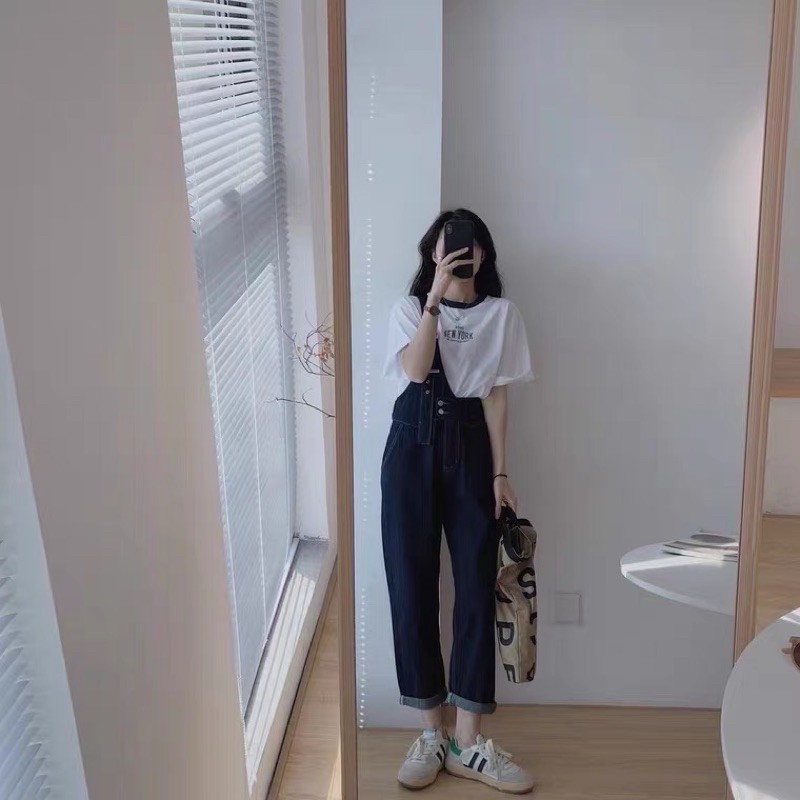 Set quần yếm áo phông Hàn Quốc hottrend 2021