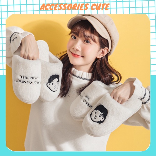Dép bông hoạt hình dễ thương nam nữ Nhật Bản đi trong nhà, văn phòng mùa đông siêu ấm A125 CUTE ACCESSORIES TOP 1