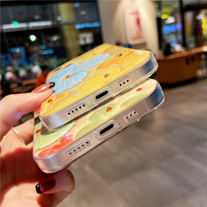 Ốp điện thoại PC acrylic chống sốc hình hoa thích hợp cho iPhone 13 Pro Max 12 11 Pro Max X XS Max XR 7 8 Plus