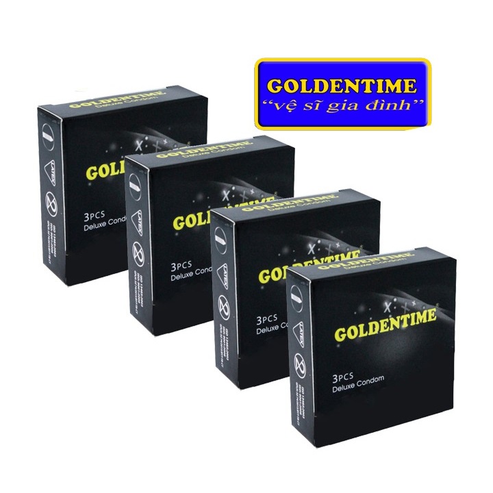 ✅ Bao cao su có gai và gân Goldentime bao cao su chống xuất tinh sớm, bcs siêu mỏng, dai, giá rẻ