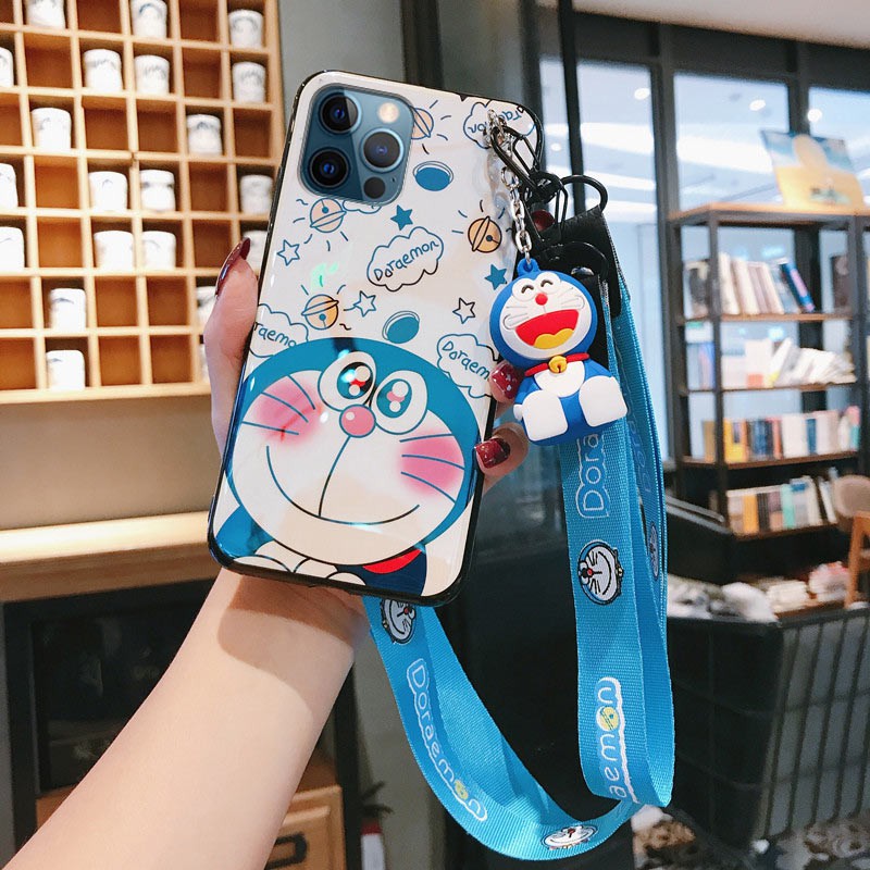 Ốp lưng Samsung S20 FE S10 S10+ S9 S9+ S8 S8+ M51 M31 Note 20 Ultra 10 9 8 Pro Plus Lite Glitter Doraemon Soft TPU Case Full Cover+Stand+Lanyard | BigBuy360 - bigbuy360.vn
