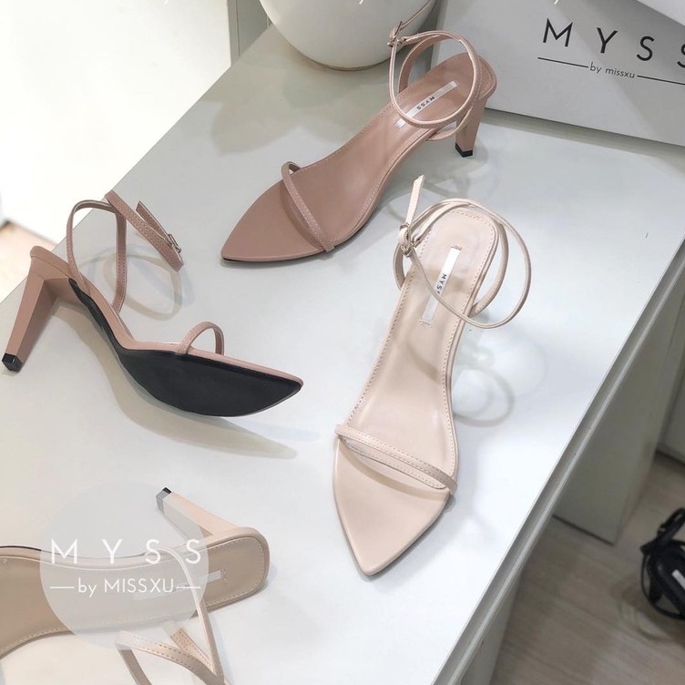 Giày sandal nữ mũi nhọn quai mảnh 7cm gót nhọn thời trang MYSS - SD89