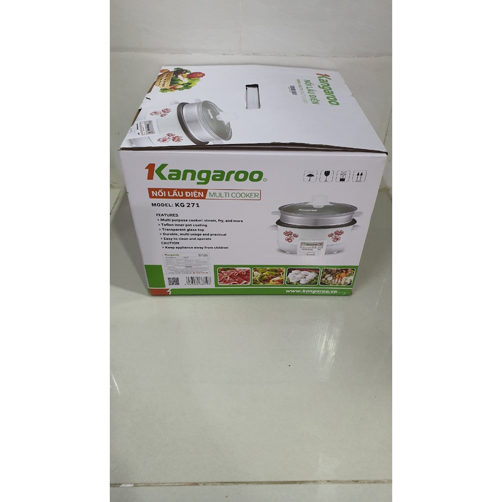 Nồi Lẩu Điện Kangaroo KG271 (4.5L) - Trắng - Hàng chính hãng