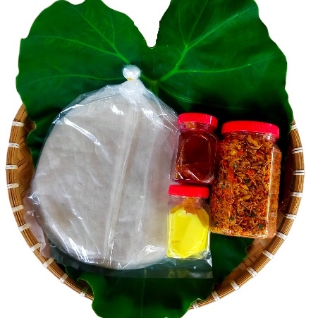 Combo bánh tráng phơi sương muối tép hành kèm BƠ BÉO + SATE SIÊU CAY