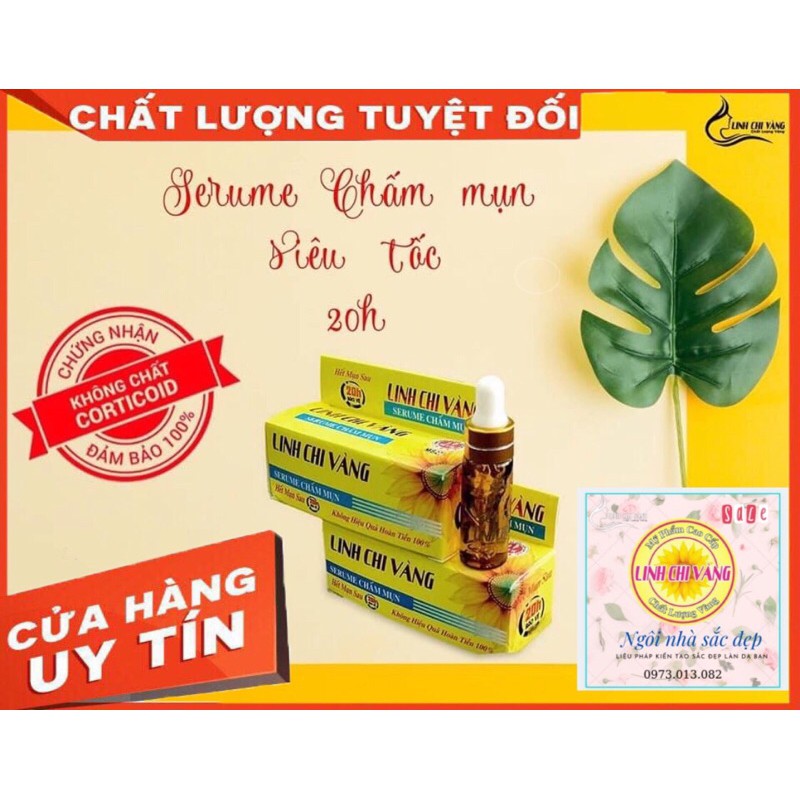 Serum chấm mụn SIÊU TỐC 🌹CHÍNH HÃNG 🌹 Linh Chi Vàng, chống dị ứng, kháng khuẩn, bảo vệ da sau 20h