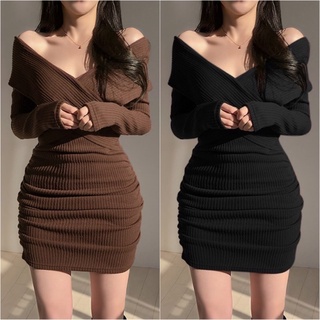 ĐẦM GÂN BẸT VAI ÔM BODY ĐỎ XINH ĐẸP DU1