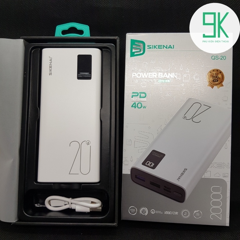 [QC 3.0] Pin sạc dự phòng 40w 20000mAh Chính Hãng SIKENAI Power Bank 2 Cổng sạc nhanh ChoIphone , Samssung ,OPPO ,...