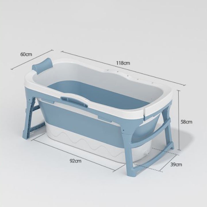 Chậu Tắm Gấp Gọn Cho Người Lớn Trẻ Em Dài 1,18m - Thau Tắm Silicon Cao Cấp - Bồn Xông Hơi Gia Đình