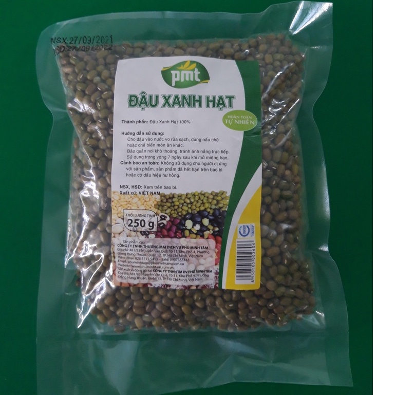 Đậu xanh hạt Phú Minh Tâm 250g date:09/2022