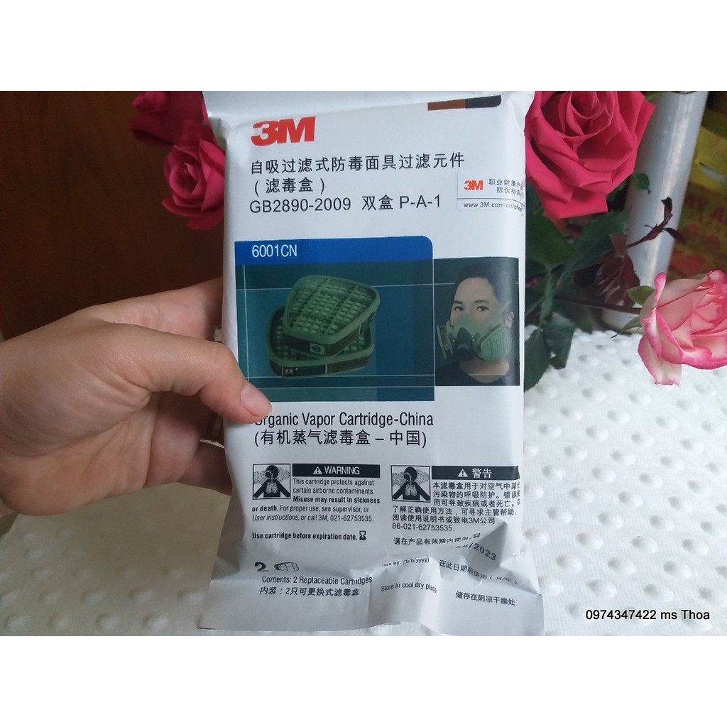 3M 6001CN - PHIN LỌC HỮU CƠ DÙNG CHO MẶT NẠ 3M 6800, 3M 6100, 6200 bảo hộ