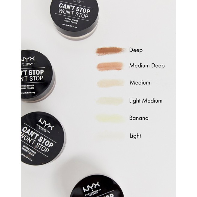 Phấn phủ NYX Can't Stop Won't Stop Setting Powder tone Light