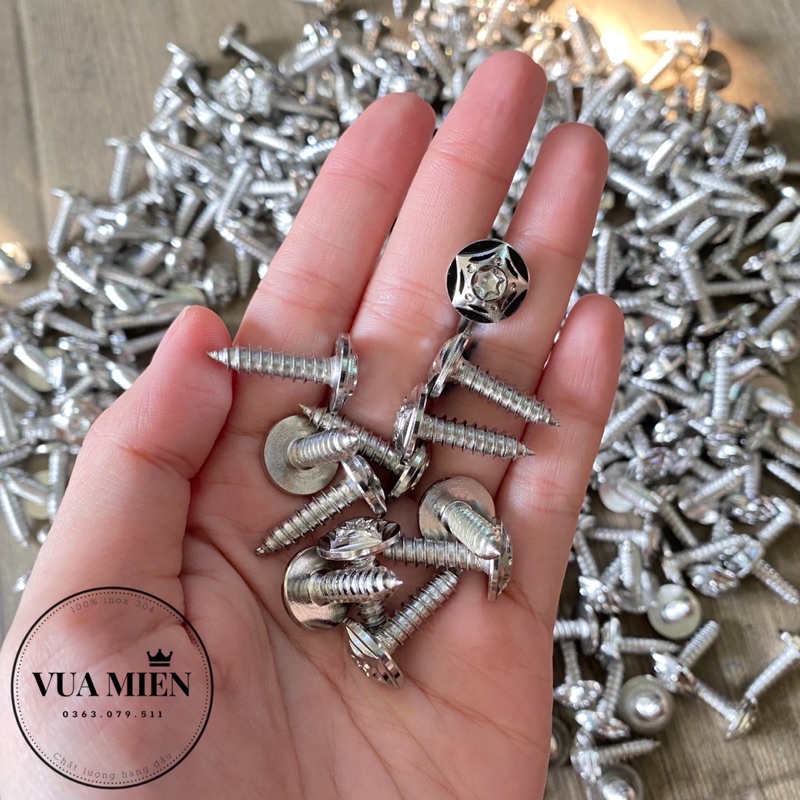 Ốc áo 5li xoắn mẫu mũi tên Vua Miên inox 304 bắt dàn áo các dòng xe Yamaha, Honda