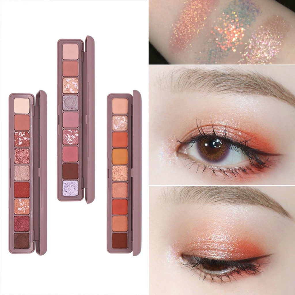 [Hàng mới về] Bảng phấn mắt 9 màu có nhũ lấp lánh tạo hiệu ứng khói độc đáo với khả năng chống thấm nước | BigBuy360 - bigbuy360.vn