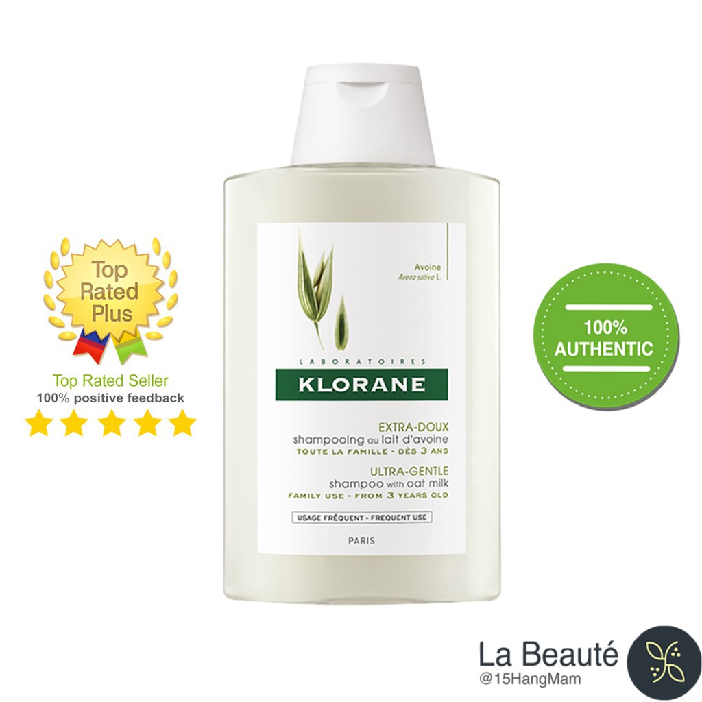 Klorane Extra Doux - Dầu Gội Với Sữa Yến Mạch Nhẹ Dịu Cho Cả Gia Đình 400ml
