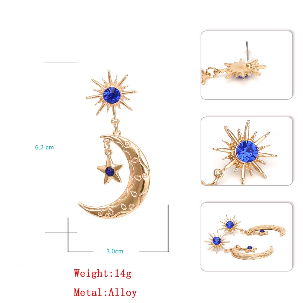 Hoa Tai Dáng Dài Hình Ngôi Sao Bất Đối Xứng Thời Trang