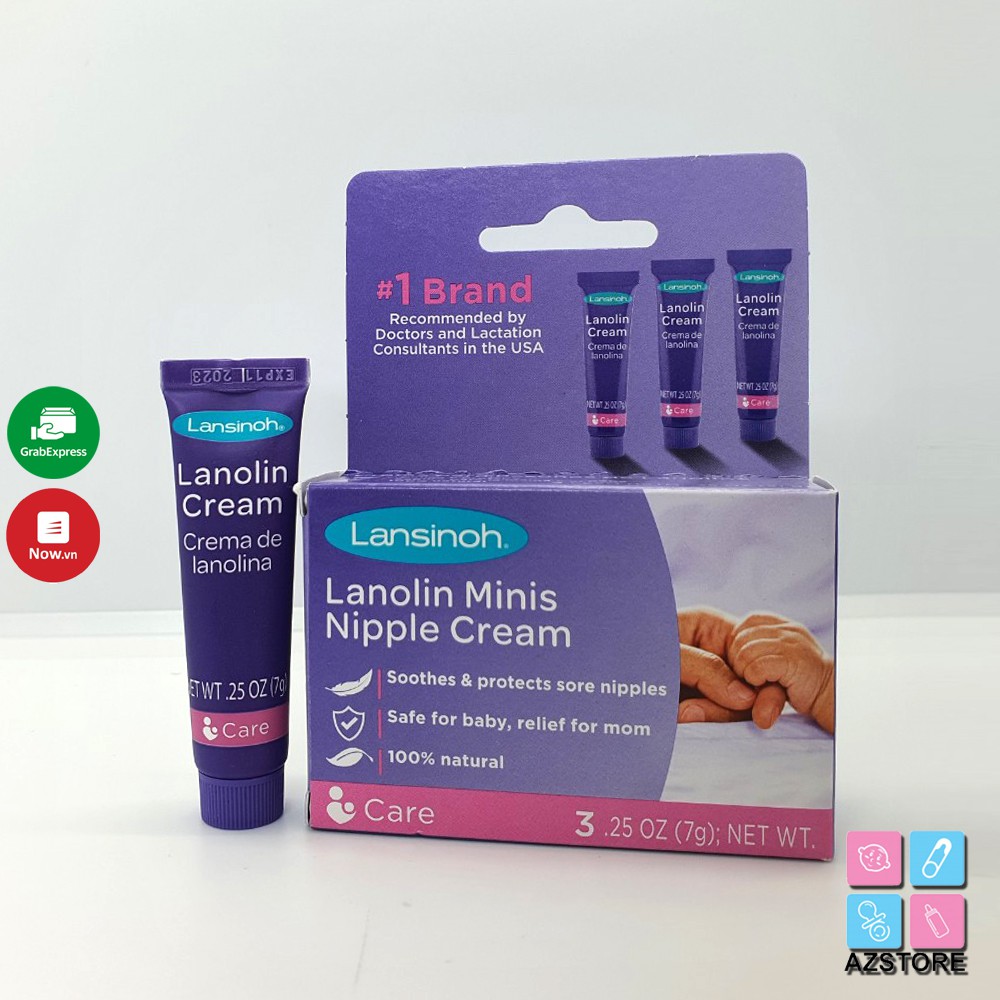 Kem bôi nứt đầu ti Lansinoh - Nứt cổ gà Lansinoh Lanolin minis nipple Cream 7gr