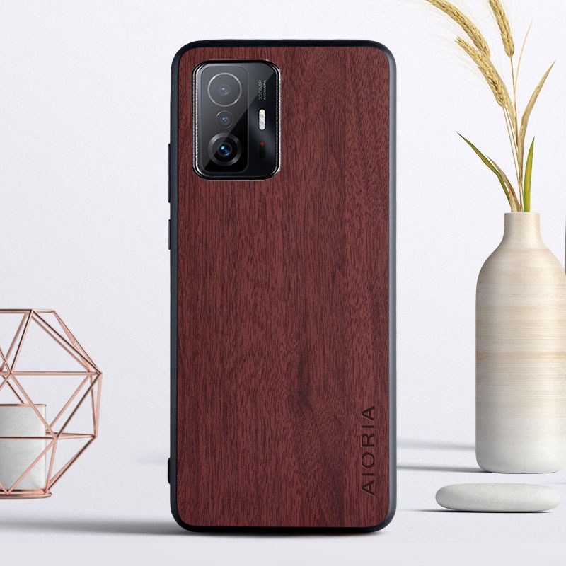 Ốp Điện Thoại tpu + pc 3 Trong 1 Họa Tiết Vân Gỗ Sang Trọng Cho xiaomi 11t pro xiaomi 11t pro