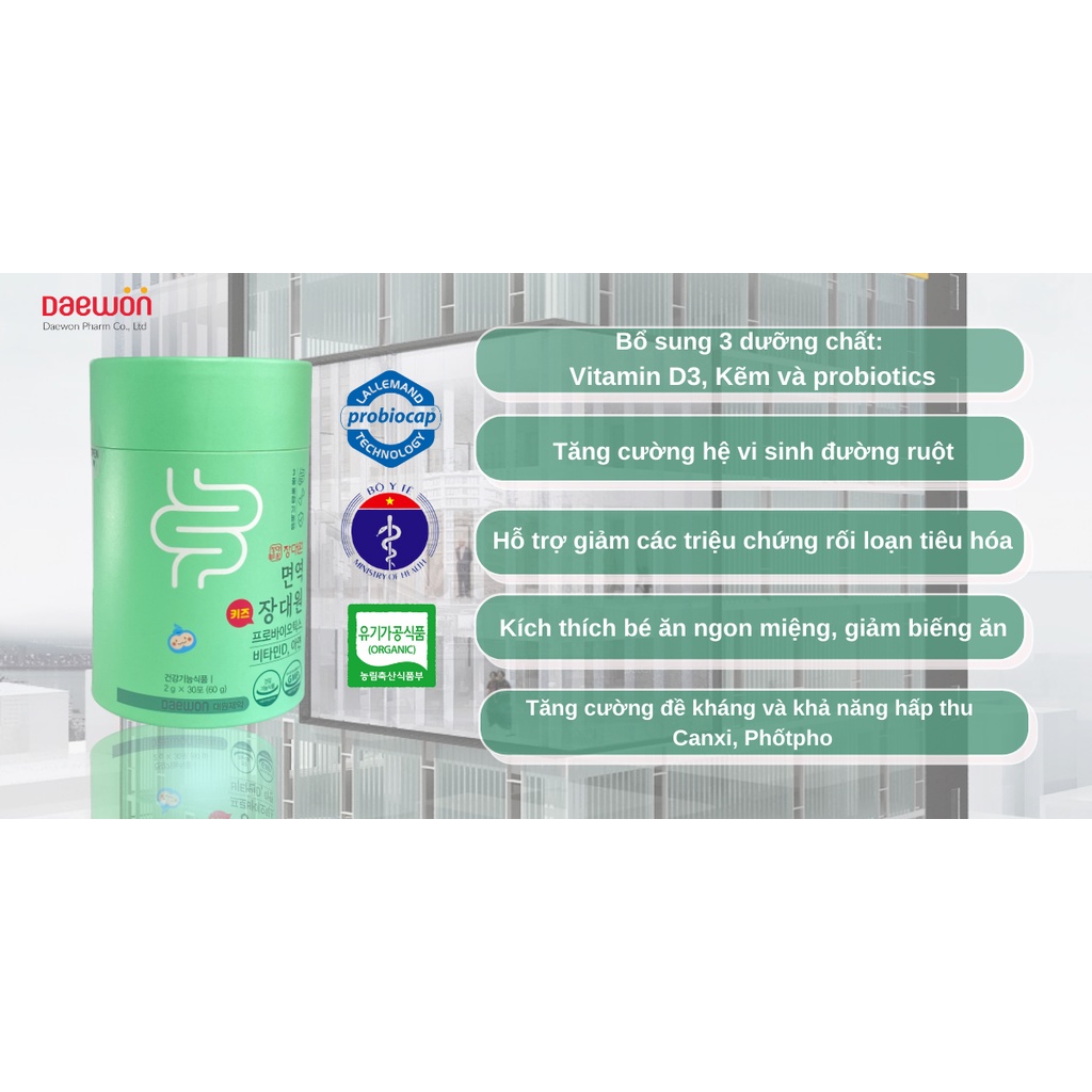 Men Vi Sinh Tạo Miễn Dịch Cho Trẻ Em Immune Jang Daewon Kids Probiotics (Hộp 30 gói)