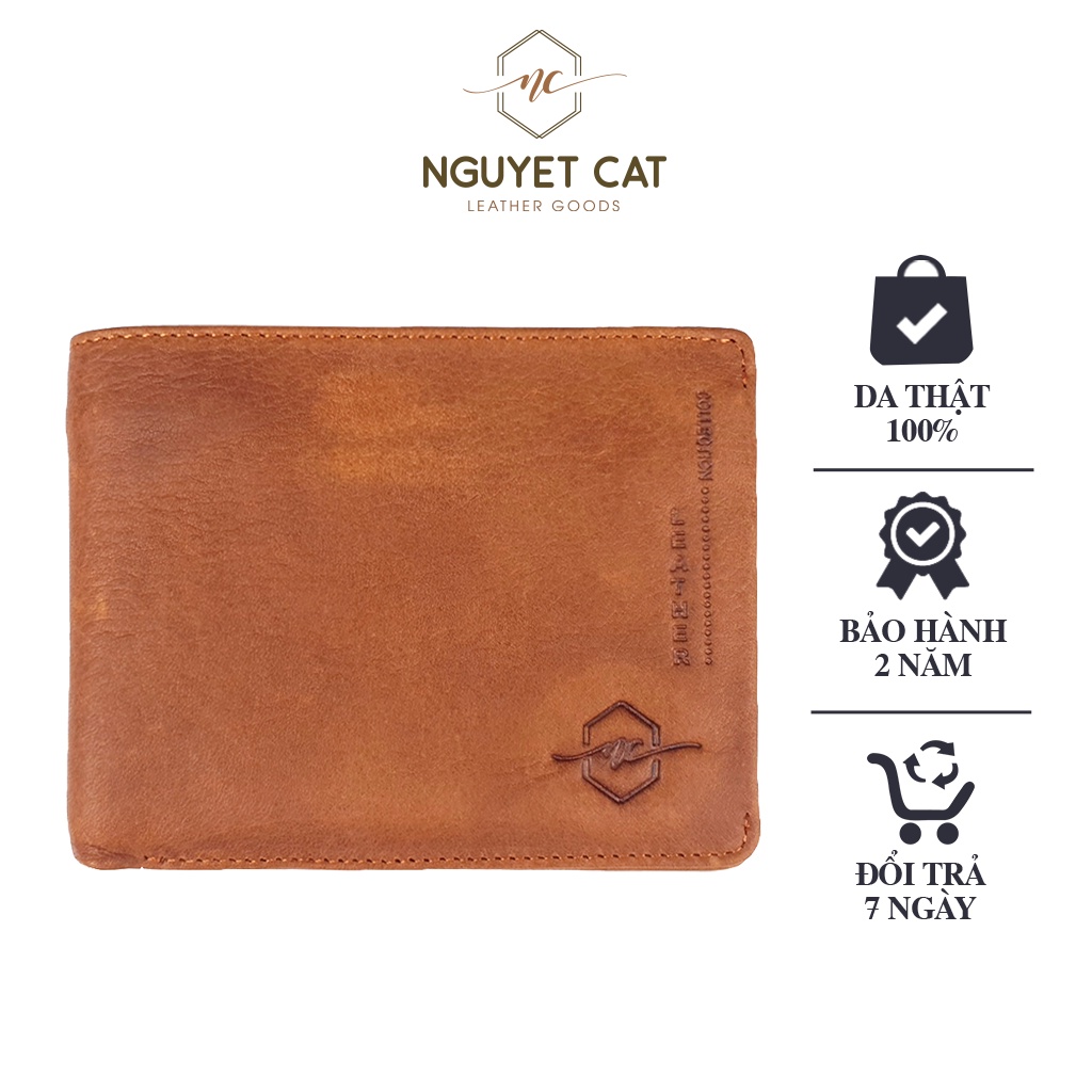 Ví Nam NGUYET CAT Leather Chất Liệu Da Bò, Mềm, Mịn Cao Cấp Dành Cho Nam NC18