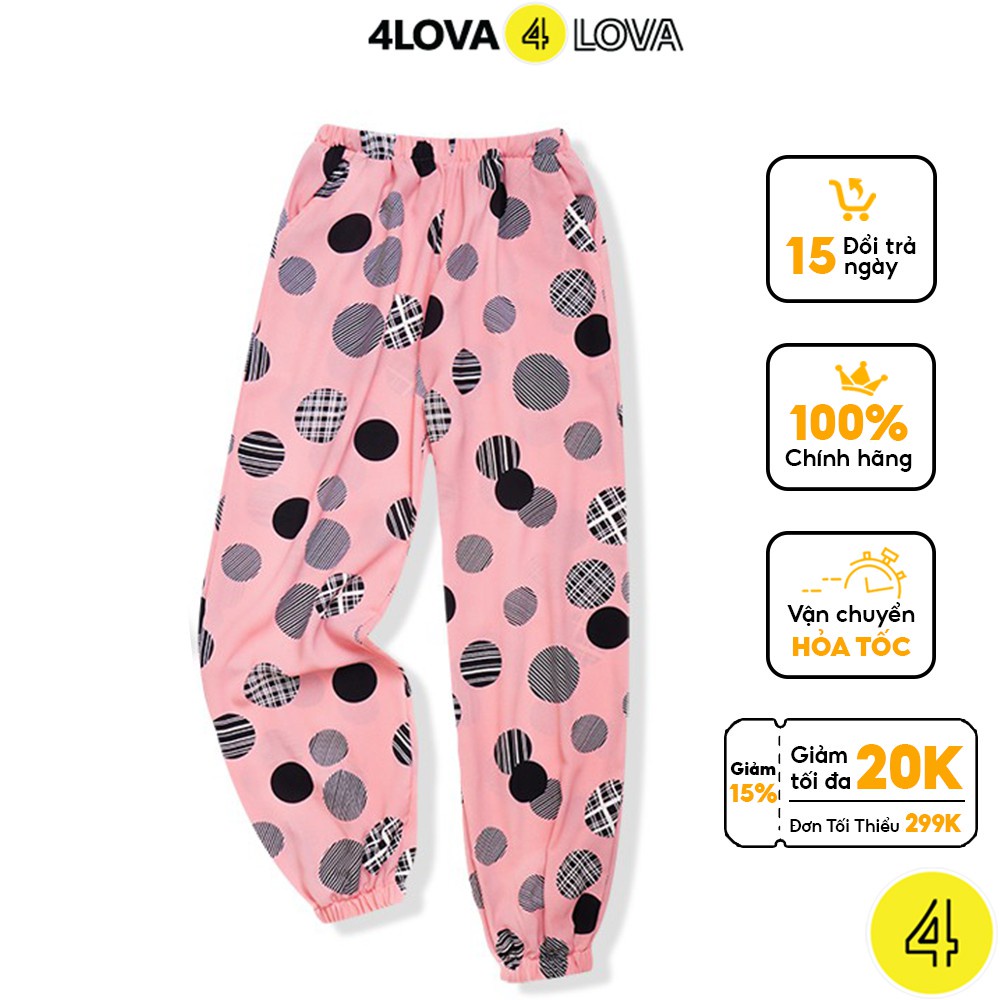 Quần jogger nữ ống rộng 4LOVA vải lụa Hàn, cạp chun dáng rộng mặc ở nhà, đi chơi đều đẹp - Hàng mới về