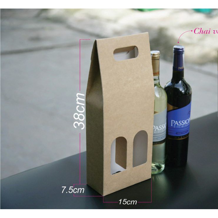 MỘC_Combo 10 hộp đựng rượu vang 2 chai mẫu 37 size 38x15x7.5cm