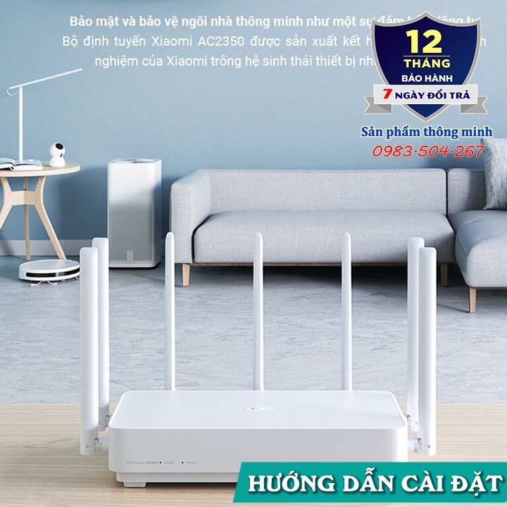 Router Wifi Xiaomi AC2350 AIoT hỗ trợ 128 thiết bị - 2 băng tần 2,4GHz và 5GHz