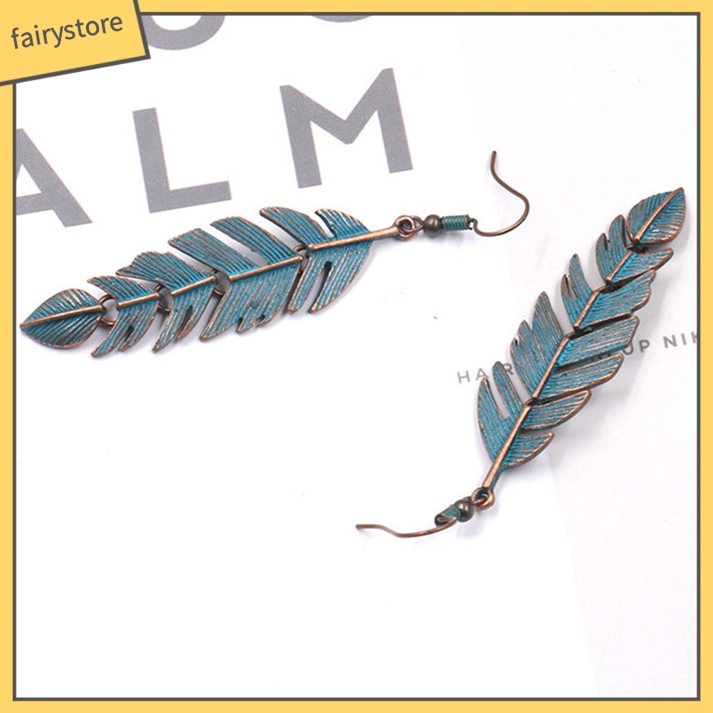 Bông Tai Dáng Dài Hình Chiếc Lá Phong Cách Bohemian Cho Nữ