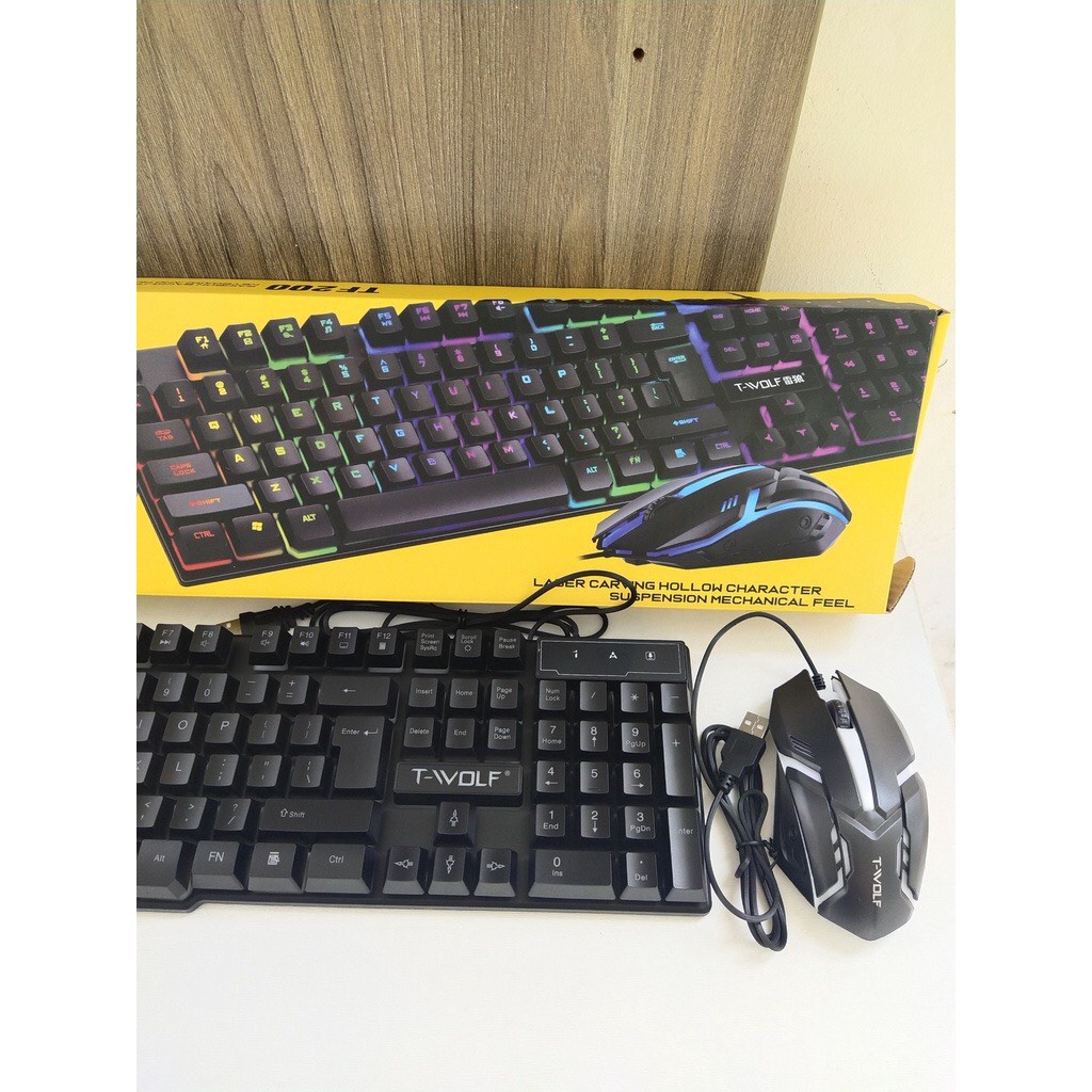 Bàn phím Gaming, Keyboard T-WOLF TF-20 Led 7 màu USB, thiết kế tính tế, siêu nhạy, bảo hành 12 tháng