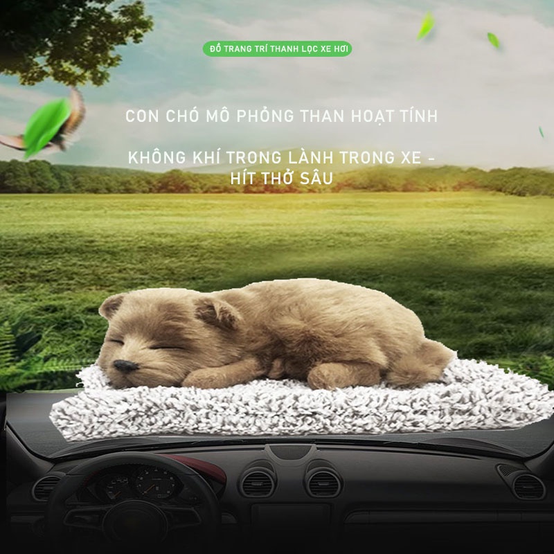 Túi Than Tre Hoạt Tính Khử Mùi Hình Chú Chó Bông Xinh Xắn Cho Xe Hơi